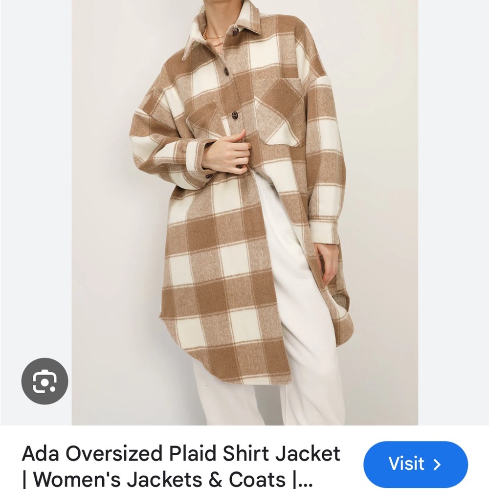 Oversized Plaid Shirt Jacket